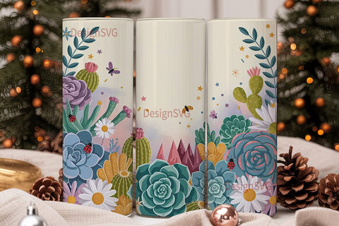 Desert Bloom 20oz Tumbler Wrap Sublimation DesignSVG 