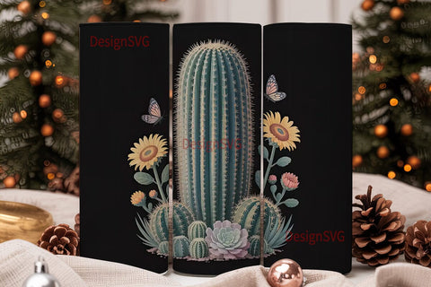 Desert Bloom 20oz Tumbler Wrap Sublimation DesignSVG 