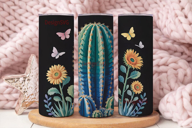 Desert Bloom 20oz Tumbler Wrap Sublimation DesignSVG 