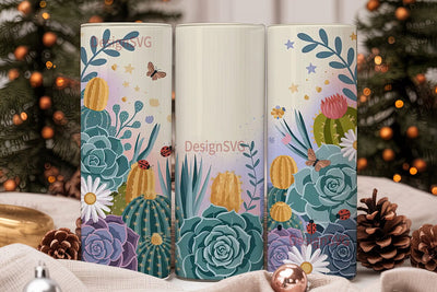 Desert Bloom 20oz Tumbler Wrap Sublimation DesignSVG 