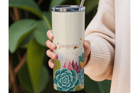 Desert Bloom 20oz Tumbler Wrap Sublimation DesignSVG 