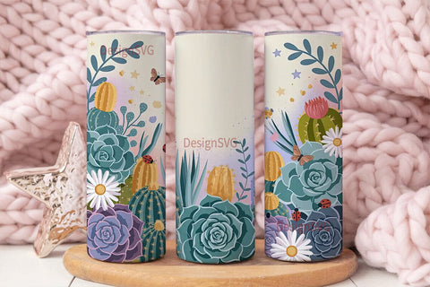 Desert Bloom 20oz Tumbler Wrap Sublimation DesignSVG 