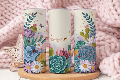 Desert Bloom 20oz Tumbler Wrap Sublimation DesignSVG 