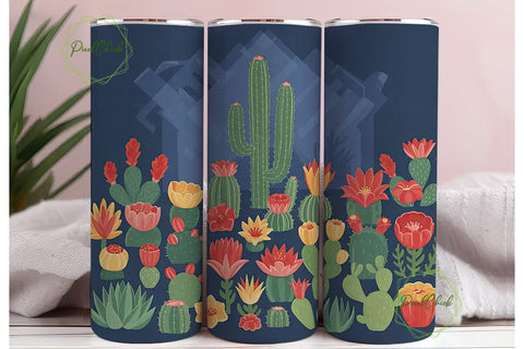 Desert Bloom 20oz Tumbler Wrap Sublimation PixelChick 