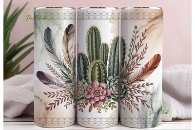 Desert Boho Flora 20oz Tumbler Wrap Sublimation PixelChick 