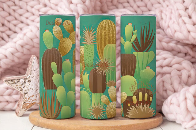 Desert Cacti 20oz Tumbler Wrap Sublimation DesignSVG 