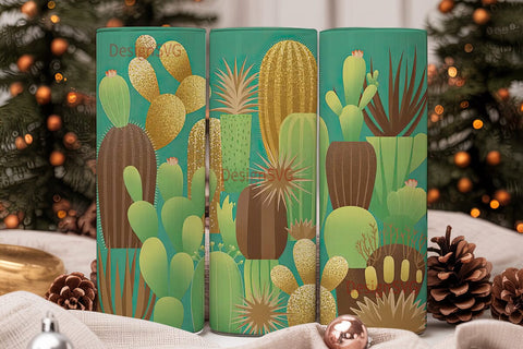 Desert Cacti 20oz Tumbler Wrap Sublimation DesignSVG 