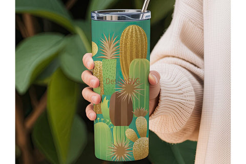Desert Cacti 20oz Tumbler Wrap Sublimation DesignSVG 