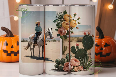 Desert Cowgirl Floral 20oz Tumbler Wrap Sublimation PixelChick 