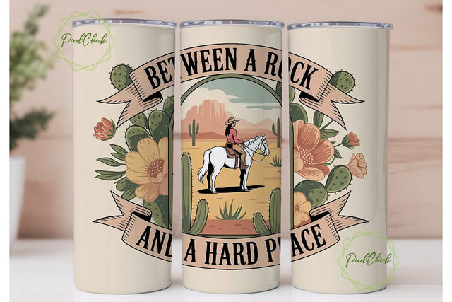 Desert Cowgirl Tumbler Wrap Sublimation PixelChick 