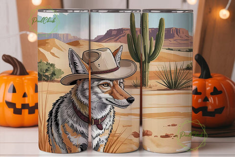 Desert Coyote 20oz Tumbler Wrap Sublimation PixelChick 