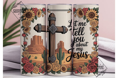 Desert Cross Floral Faith 20oz Tumbler Sublimation sassyprint 