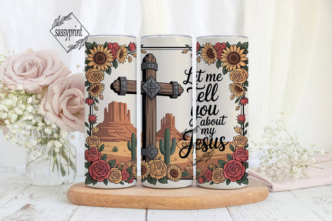Desert Cross Floral Faith 20oz Tumbler Sublimation sassyprint 