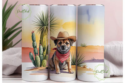 Desert Dog 20oz Tumbler Wrap Sublimation PixelChick 