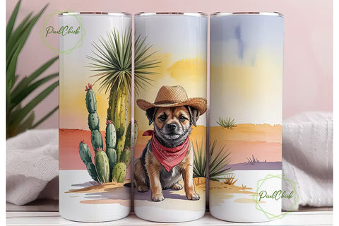 Desert Dog 20oz Tumbler Wrap Sublimation PixelChick 