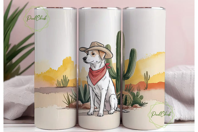 Desert Dog 20oz Tumbler Wrap Sublimation PixelChick 