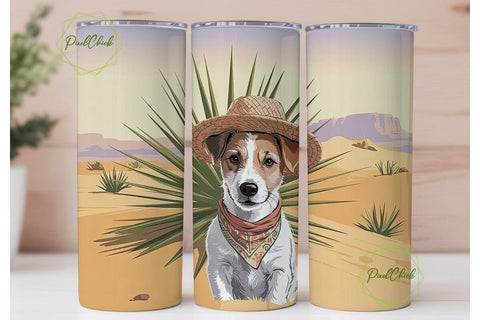 Desert Dog Adventure 20oz Tumbler Wrap Sublimation PixelChick 