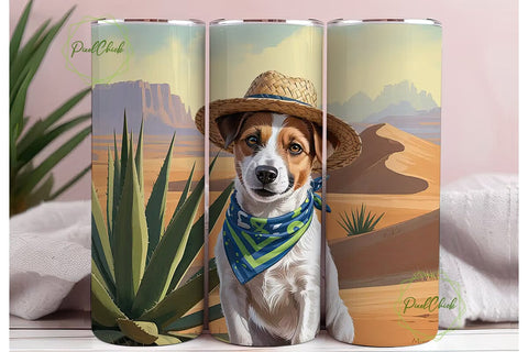 Desert Dog Adventure 20oz Tumbler Wrap Sublimation PixelChick 