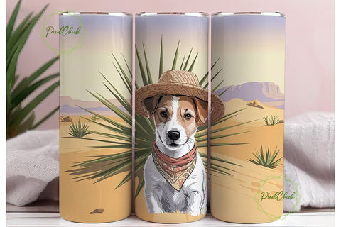 Desert Dog Adventure 20oz Tumbler Wrap Sublimation PixelChick 