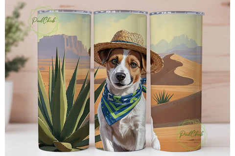 Desert Dog Adventure 20oz Tumbler Wrap Sublimation PixelChick 