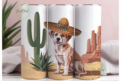 Desert Dog Sombrero 20oz Tumbler Wrap Sublimation PixelChick 