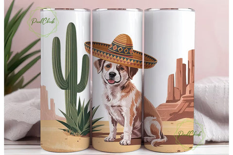 Desert Dog Sombrero 20oz Tumbler Wrap Sublimation PixelChick 