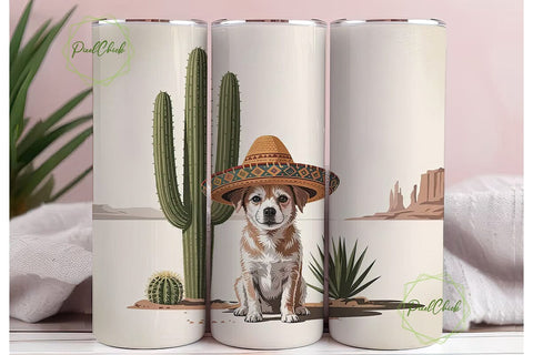 Desert Dog Sombrero 20oz Tumbler Wrap Sublimation PixelChick 