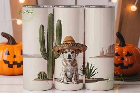 Desert Dog Sombrero 20oz Tumbler Wrap Sublimation PixelChick 