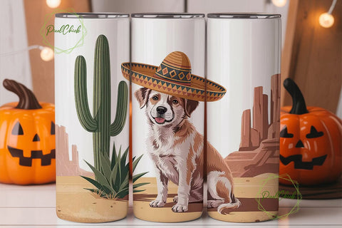 Desert Dog Sombrero 20oz Tumbler Wrap Sublimation PixelChick 