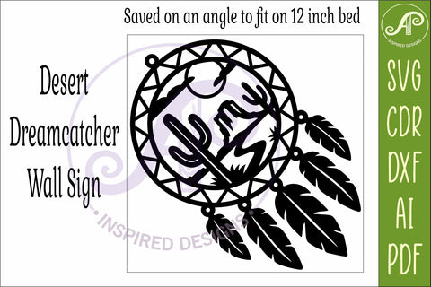 Desert Dreamcatcher Laser Cut File, Boho Southwest Wall Art SVG APInspireddesigns 