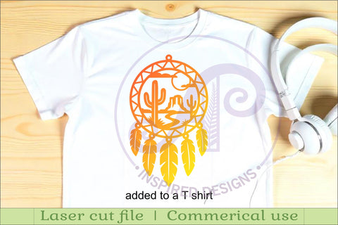 Desert Dreamcatcher Laser Cut File, Boho Southwest Wall Art SVG APInspireddesigns 
