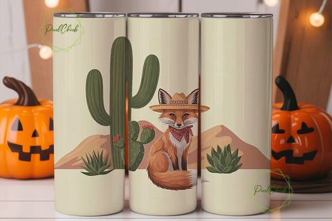 Desert Fox Sombrero 20oz Tumbler Wrap Sublimation PixelChick 