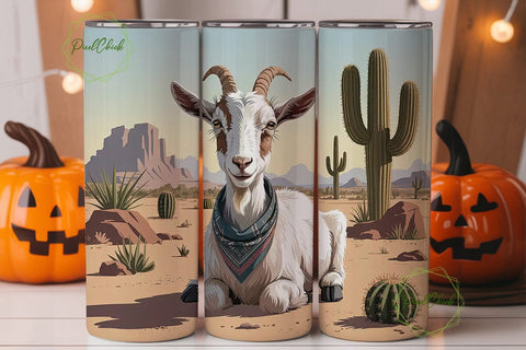Desert Goat Sombrero 20oz Tumbler Wrap Sublimation PixelChick 