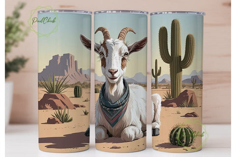 Desert Goat Sombrero 20oz Tumbler Wrap Sublimation PixelChick 