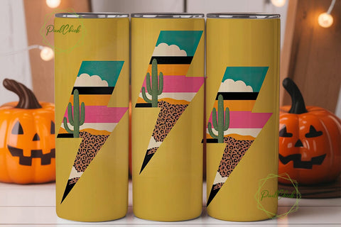 Desert Lightning Tumbler Wrap Sublimation PixelChick 