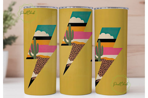 Desert Lightning Tumbler Wrap Sublimation PixelChick 