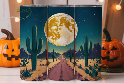 Desert Moon Night 20oz Tumbler Wrap Sublimation PixelChick 