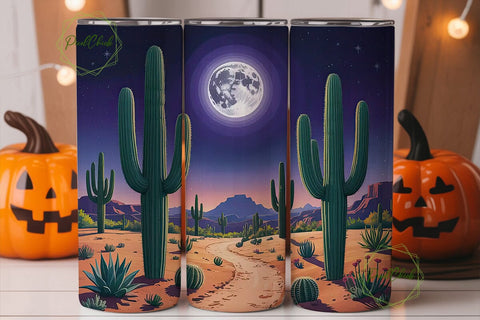 Desert Moon Night 20oz Tumbler Wrap Sublimation PixelChick 