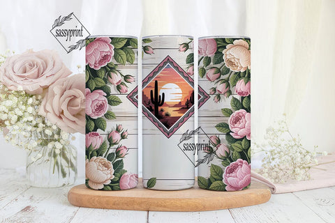 Desert Rose Sunset 20oz Tumbler Wrap Sublimation sassyprint 