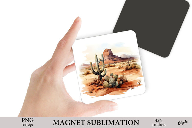 Desert Sublimation Magnet PNG. Cowboy Magnet PNG Sublimation Olga Terlyanskaya 