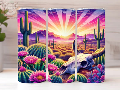 Desert Sunset 20oz Tumbler Png, Straight & Tapered Tumbler Png, Western Tumbler Png, Digital Download PNG Sublimation Lara' s Designs 