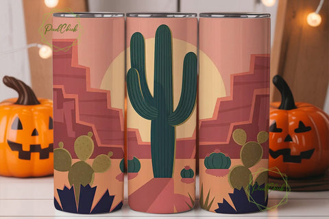 Desert Sunset 20oz Tumbler Wrap Sublimation PixelChick 