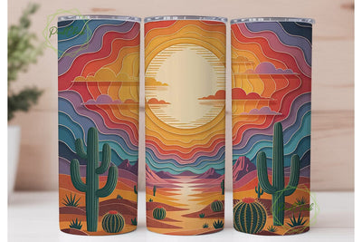 Desert Sunset 20oz Tumbler Wrap Sublimation PixelChick 