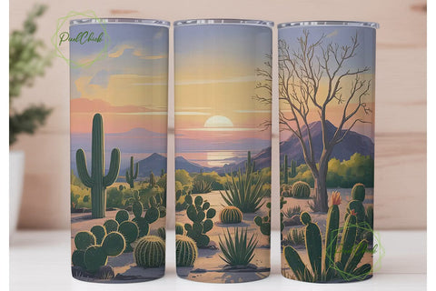 Desert Sunset 20oz Tumbler Wrap Sublimation PixelChick 