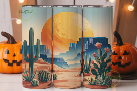 Desert Sunset 20oz Tumbler Wrap Sublimation PixelChick 