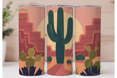 Desert Sunset 20oz Tumbler Wrap Sublimation PixelChick 