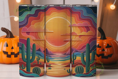 Desert Sunset 20oz Tumbler Wrap Sublimation PixelChick 