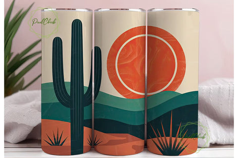 Desert Sunset 20oz Tumbler Wrap Sublimation PixelChick 