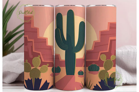 Desert Sunset 20oz Tumbler Wrap Sublimation PixelChick 
