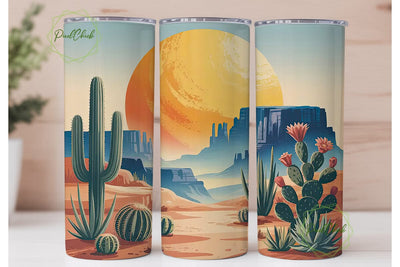 Desert Sunset 20oz Tumbler Wrap Sublimation PixelChick 
